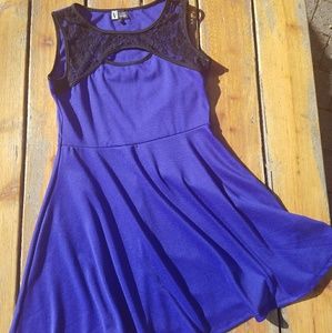 Blue Mid-Thigh Skater Dress